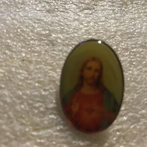 Sacred Heart Jesus Oval Pin